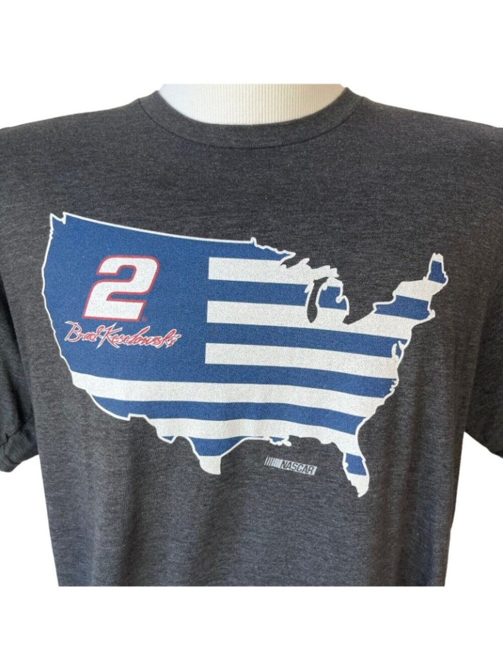 Fanatics Nascar Tshirt XL Gray Brad Kieselowski Car Racing - Picture 5 of 6